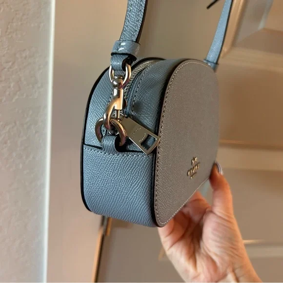 New Coach Mini Serena Crossbody Bag Silver Corn Flower Blue